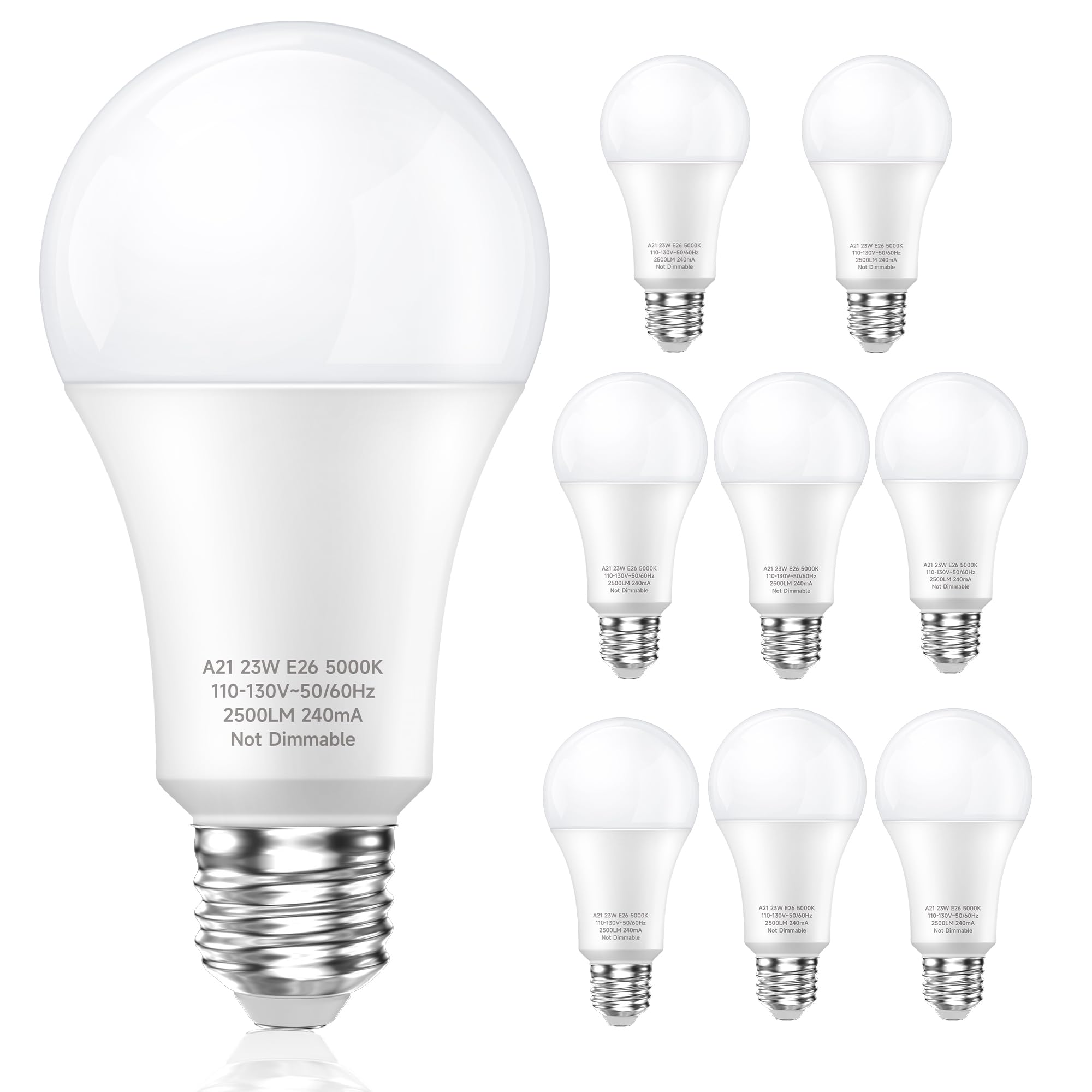 LEDERA 150 Watt LED Bulbs, Daylight White 5000K, 2500 Lumens Super